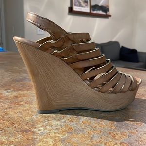 Brown Leather Wedges Size 10